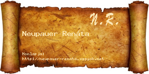 Neupauer Renáta névjegykártya